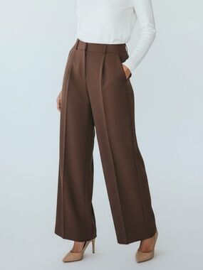 🤎Maurices Chocolate Brown Wide Leg Trousers 14 Short